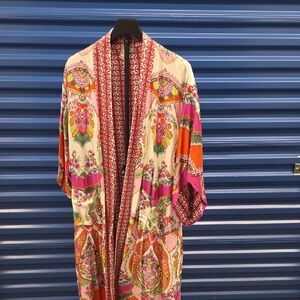Rachel Zoe Pink and Orange Floral Robe